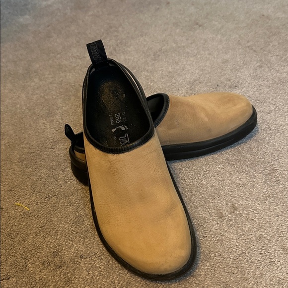 Birkenstock Tatami Leather Tan and Black Slip-On Shoes GUC - Picture 5 of 8